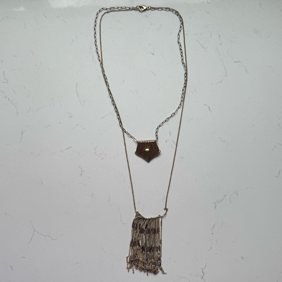 Free People Mixed Metals Passenger Necklace - Gold/Silver - NWOT - Picture 3 of 8